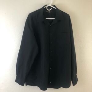 Andrew Fezza Black Button Down Long sleeve dress shirt size XXL